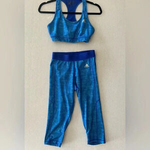 Adidas tech  fit sport bra and cropped leggings Sz S